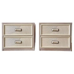 Retro Postmodern Lexington Pencil Reed Nightstands by Henry Link - a Pair