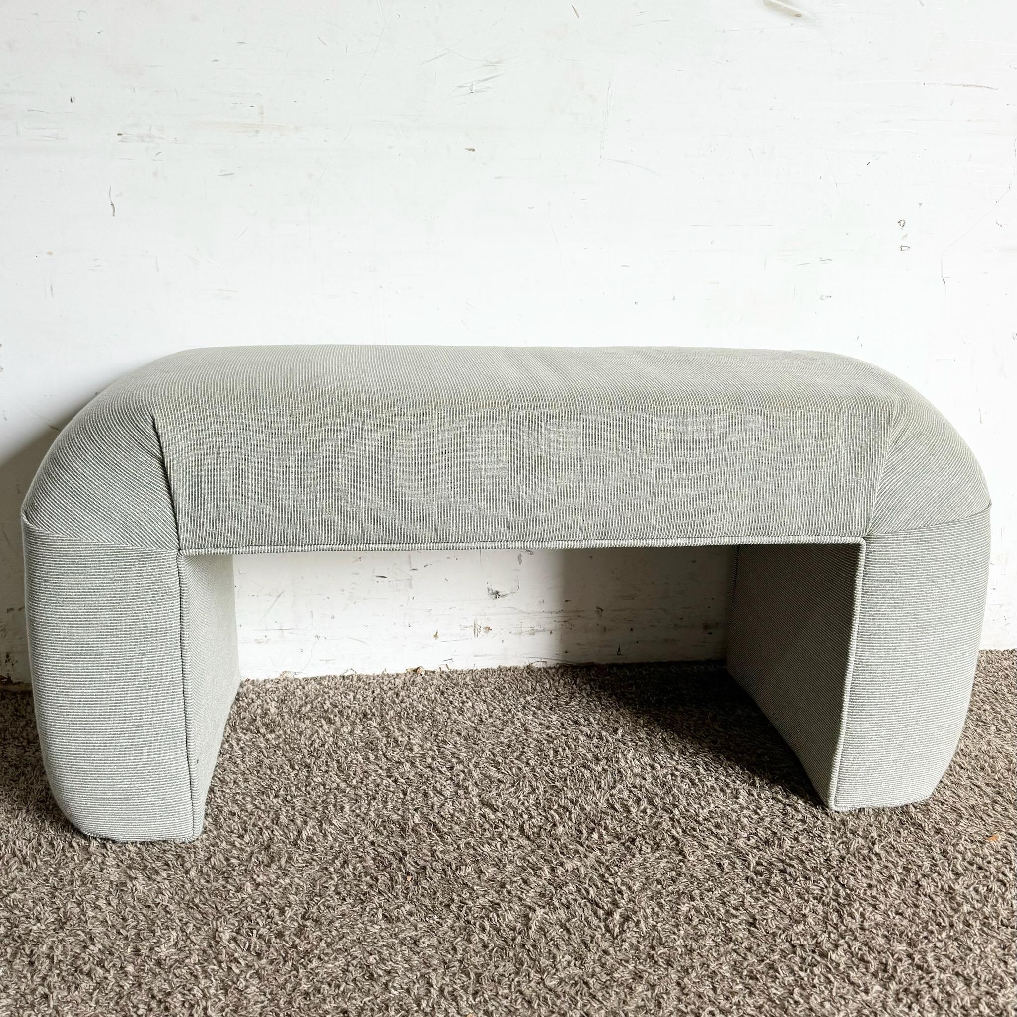Tissu Banc postmoderne bleu clair et blanc en vente