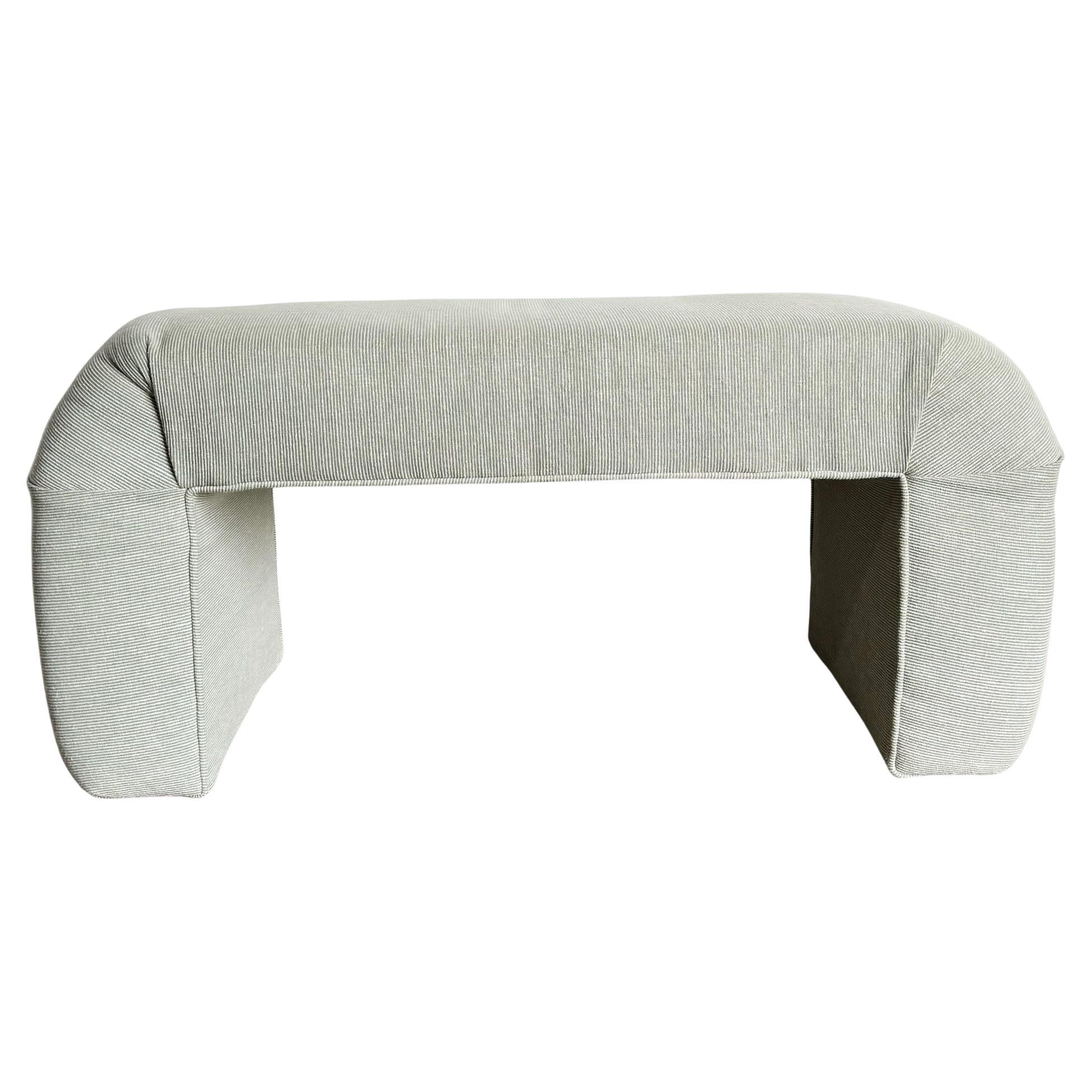 Banc postmoderne bleu clair et blanc