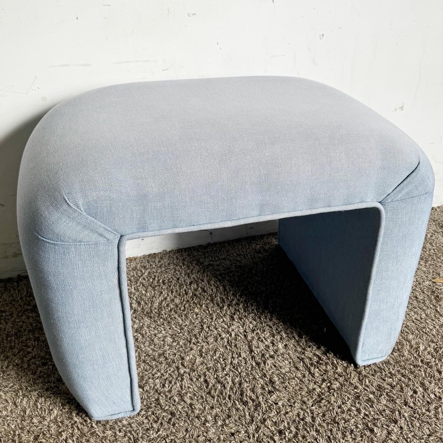 Banc/tabouret bas postmoderne en cascade bleu Light en vente 1