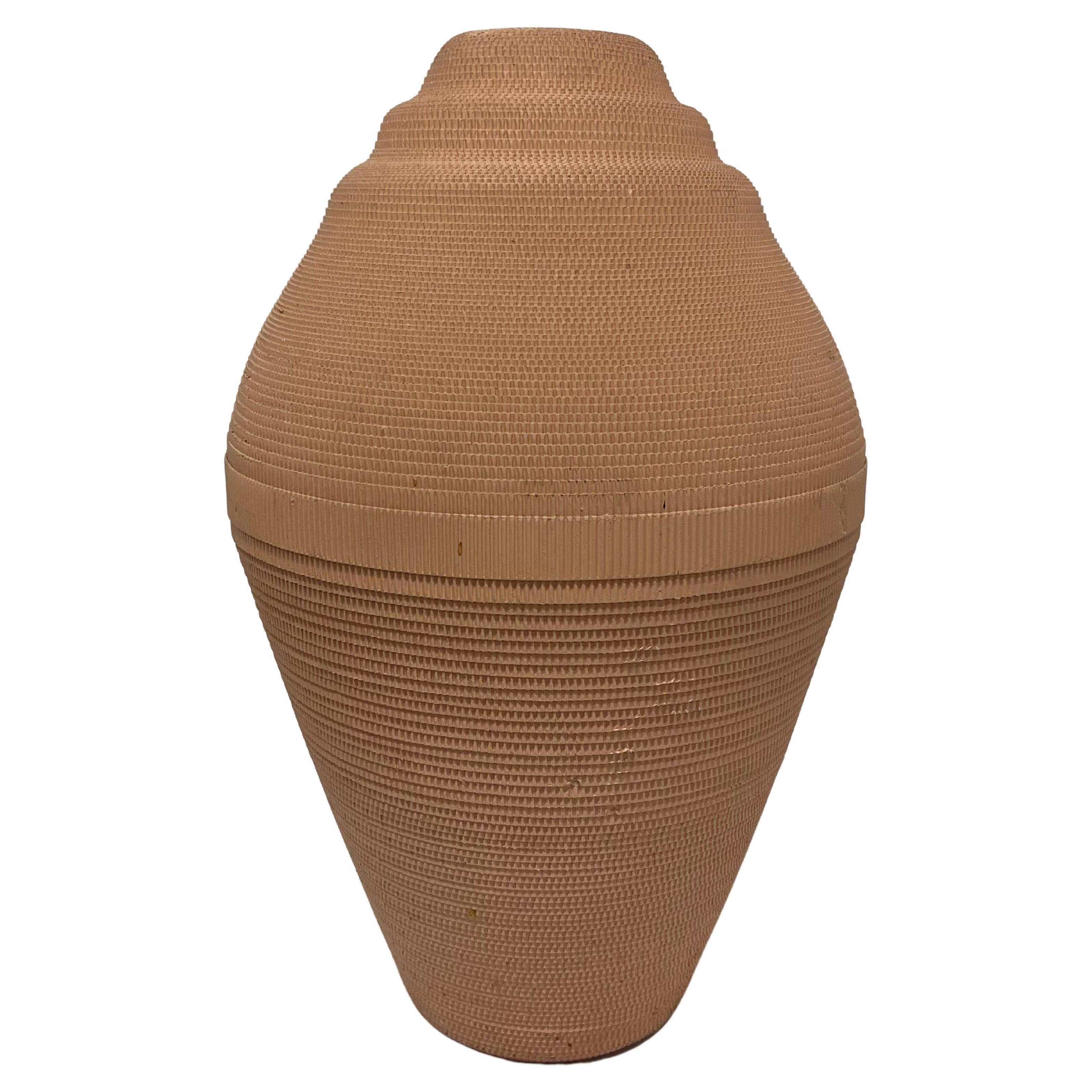 Postmodern Light Peach Corrugated Cardboard Vase by Flute, Chicago For Sale