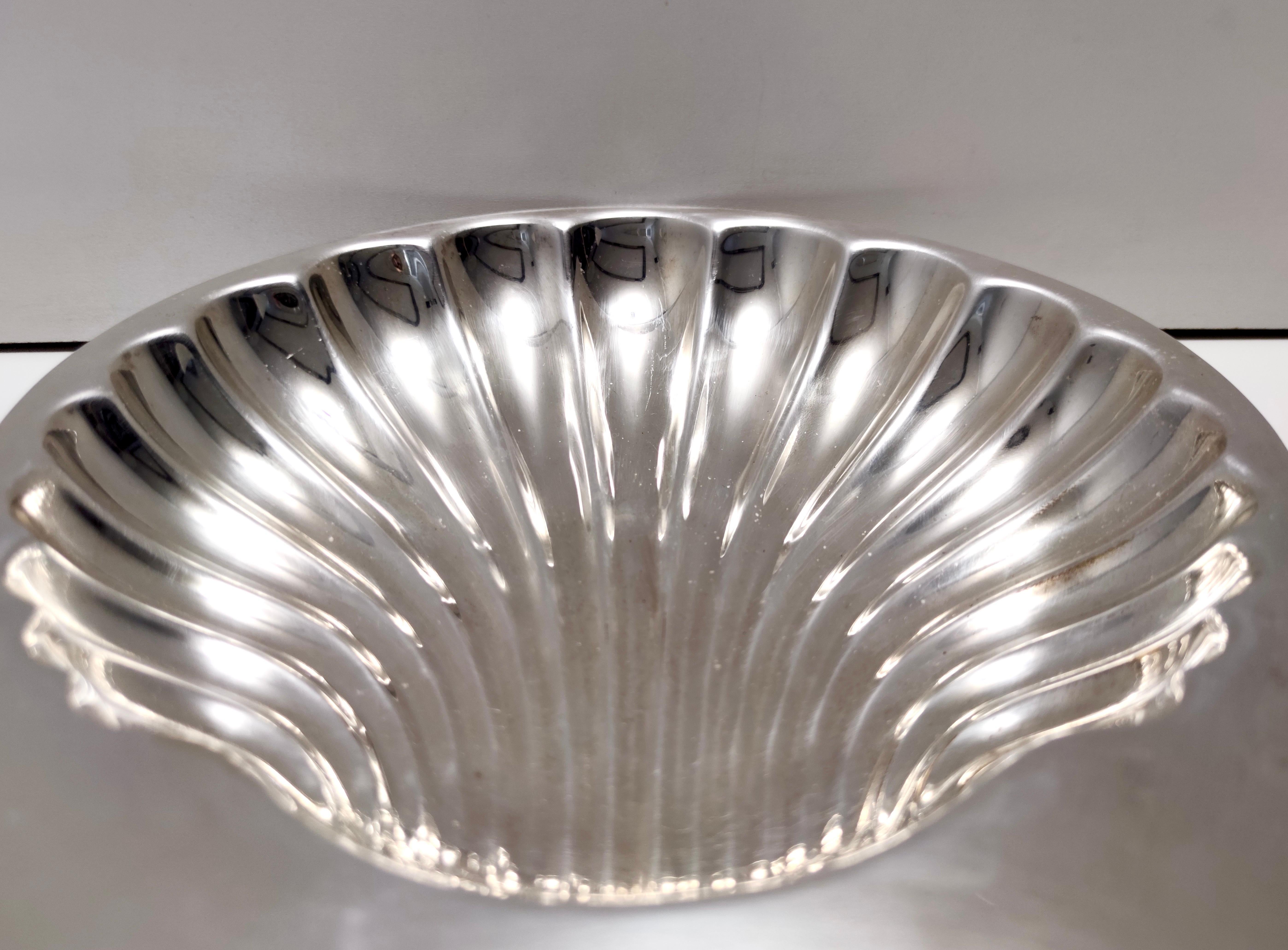 Postmodern Lino Sabattini Silver-Plated Brass Shell Vide-Poche, Italy For Sale 2