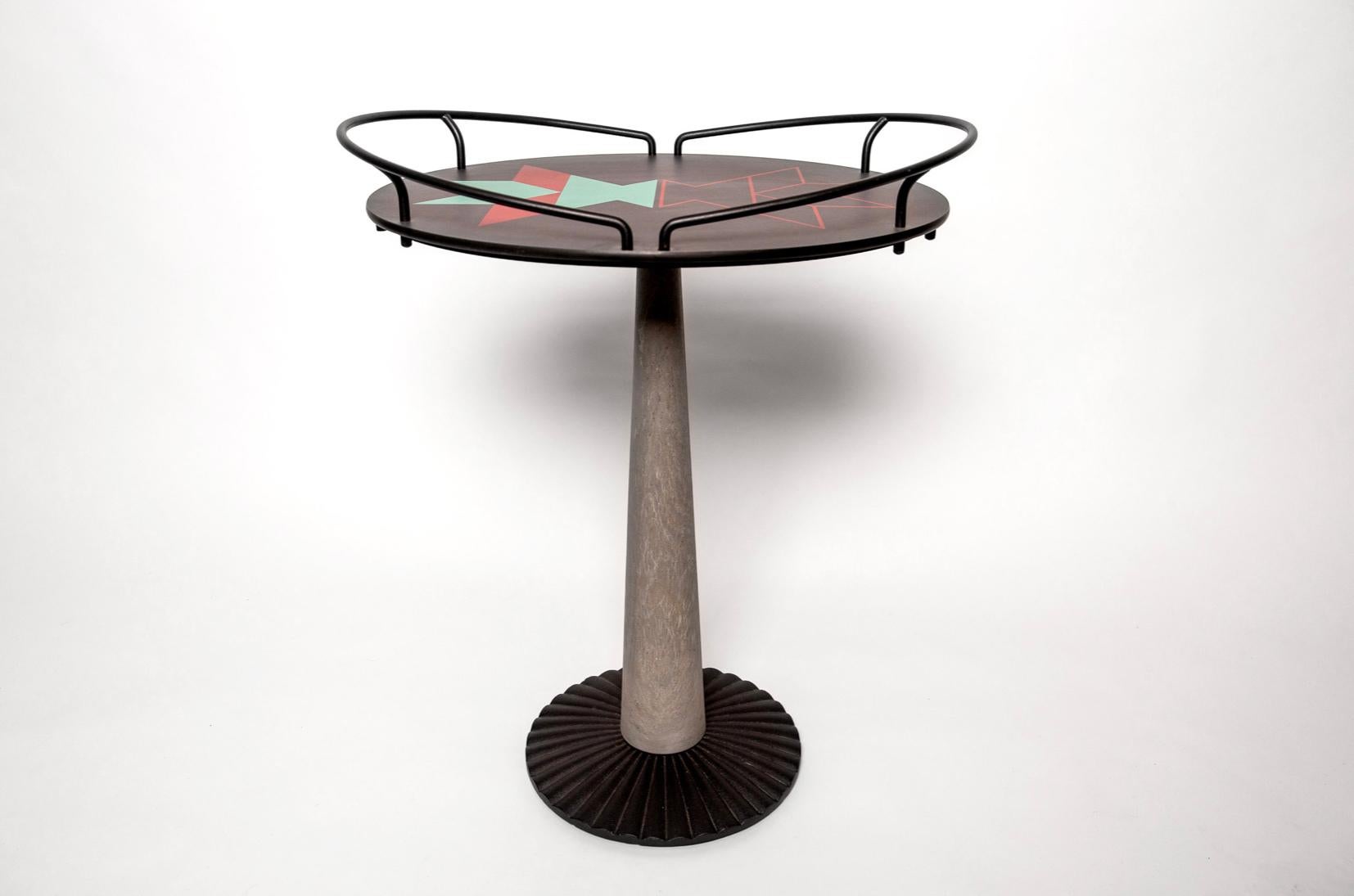 Italian Postmodern 'Loto' Cast Iron Side Table by Hans von Klier For Sale