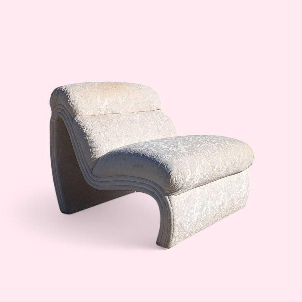 Postmodern Lounge Chair, Curve Accent, Sculptural, Fabric, USA, c. 1980s en vente 8