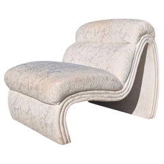 Postmodern Lounge Chair, Curve Accent, Sculptural, Fabric, USA, c. 1980s
