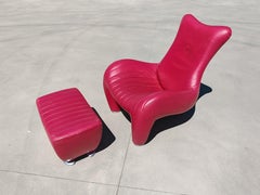 Postmodern Lounge Chair with Ottoman "Balou" by Jane Worthington for Leolux