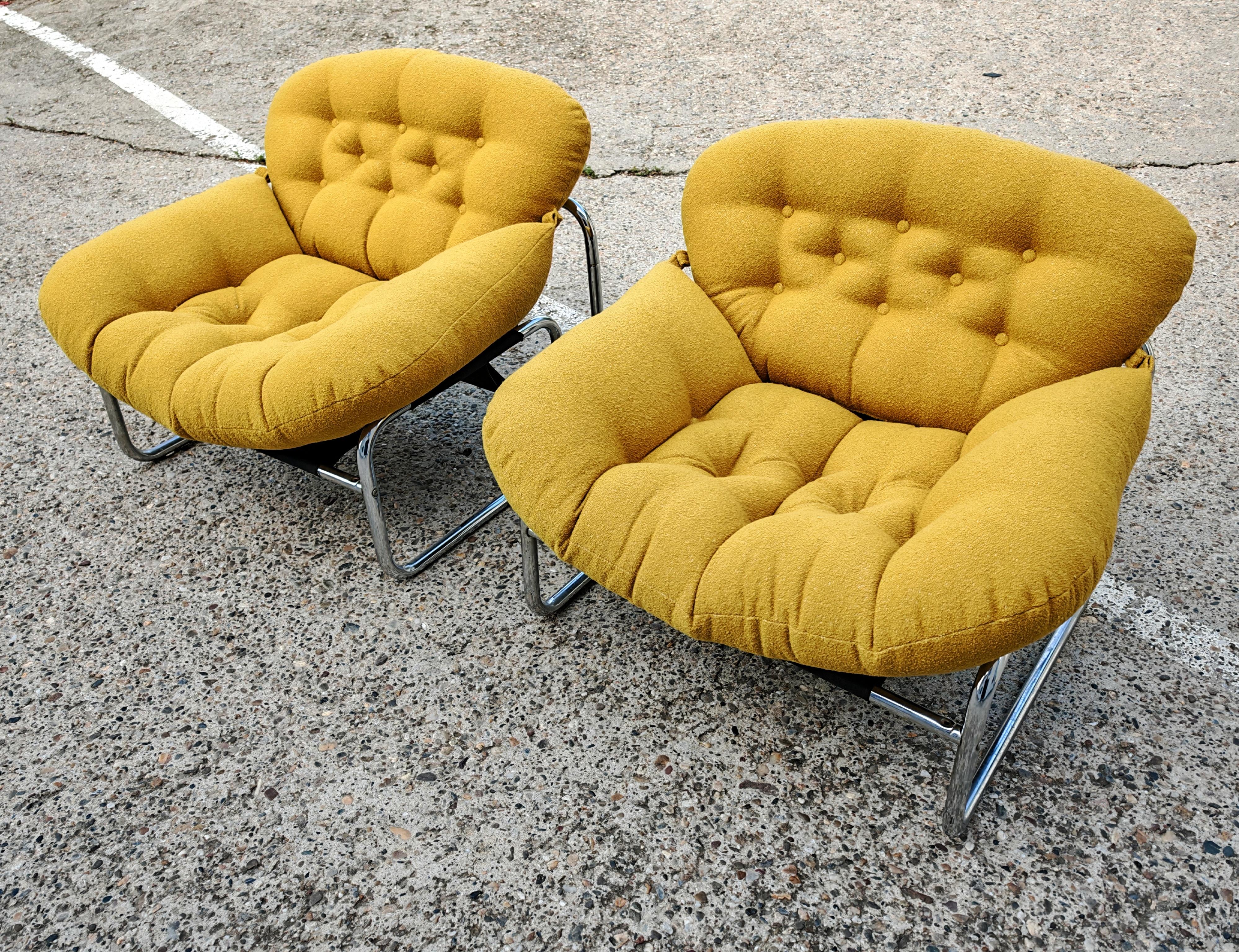 Swedish Postmodern Lounge Chairs designed by Johan Bertil Häggström for Swed Form, 1973 For Sale