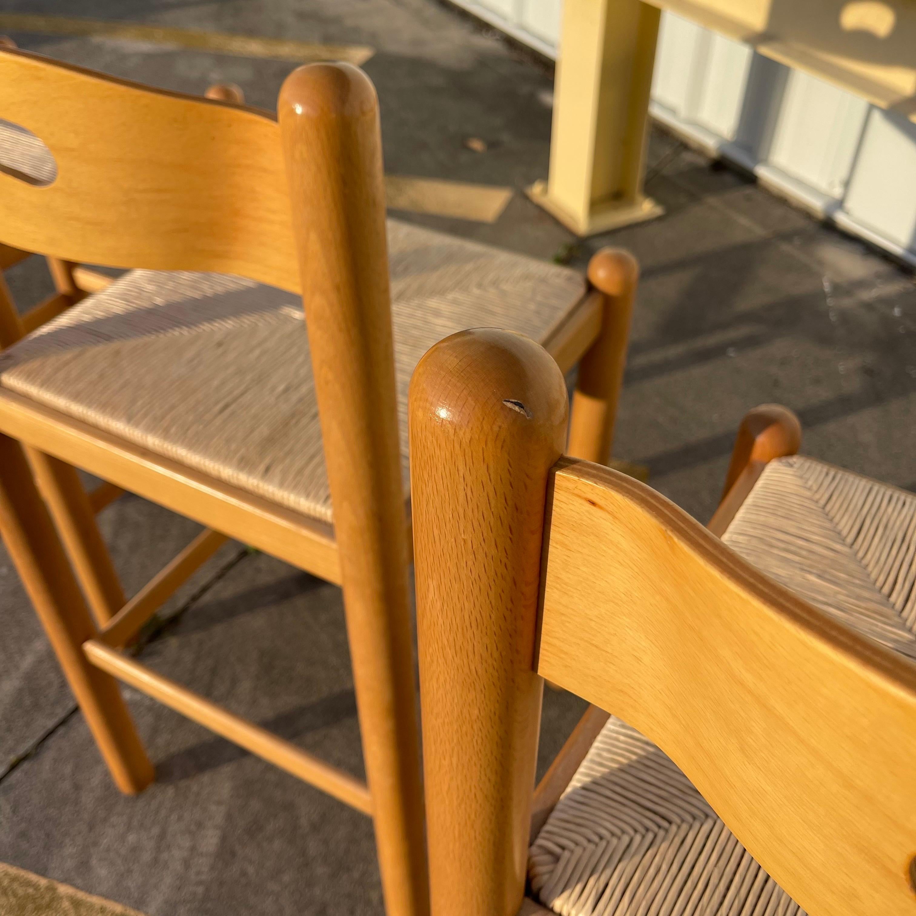 Postmodern Lowenstein Padova Dowel Wood Counter Height Bar Stool Chairs ...