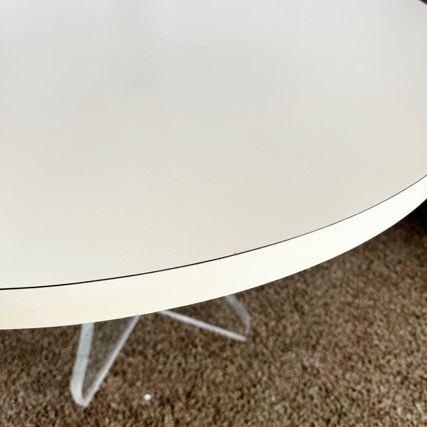 Late 20th Century Postmodern Lucite and White Laminate Circular Dining Table For Sale