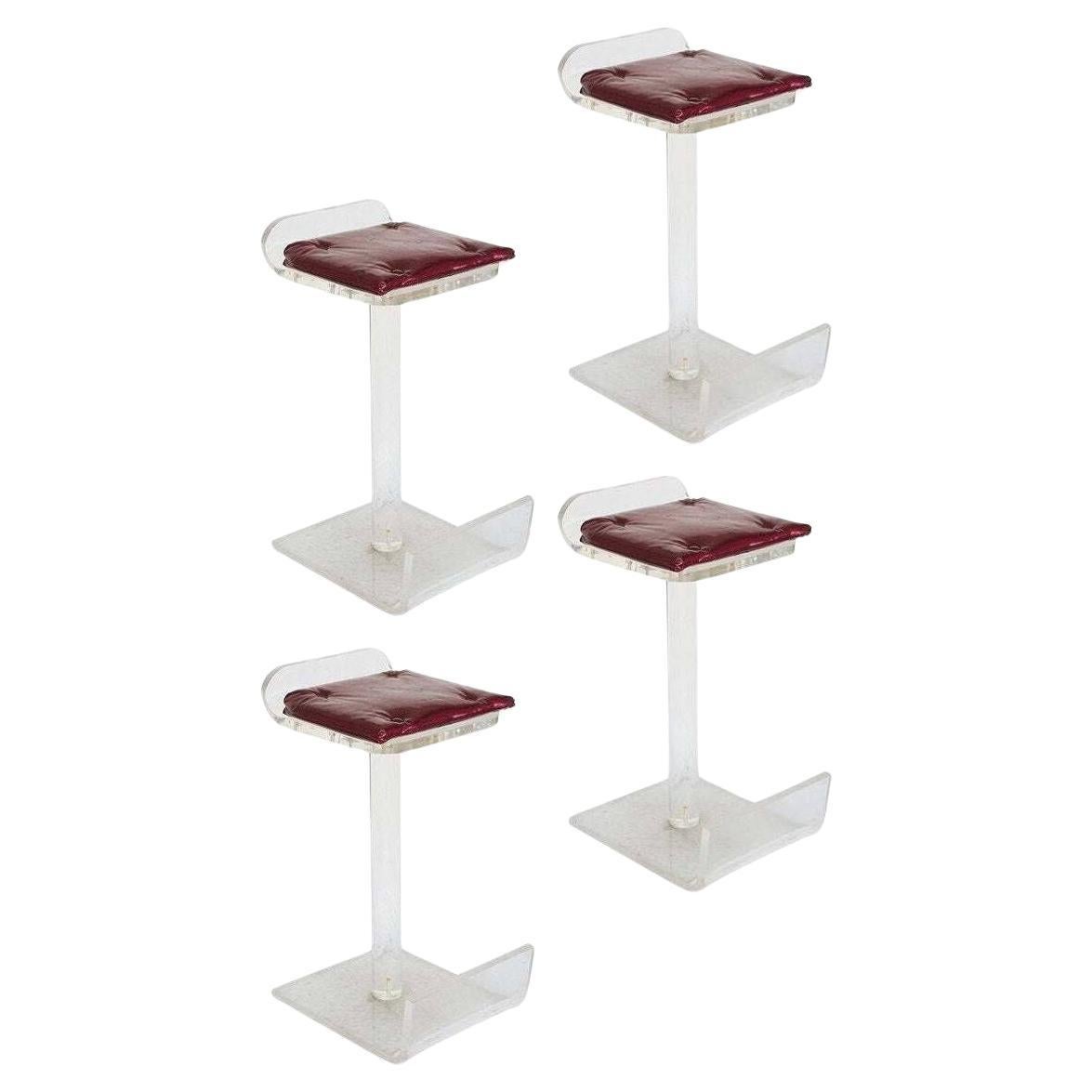 Postmodern Lucite Bar Stools set of Four For Sale