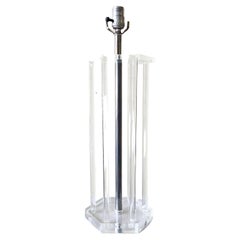 Postmodern Lucite Bars Table Lamp
