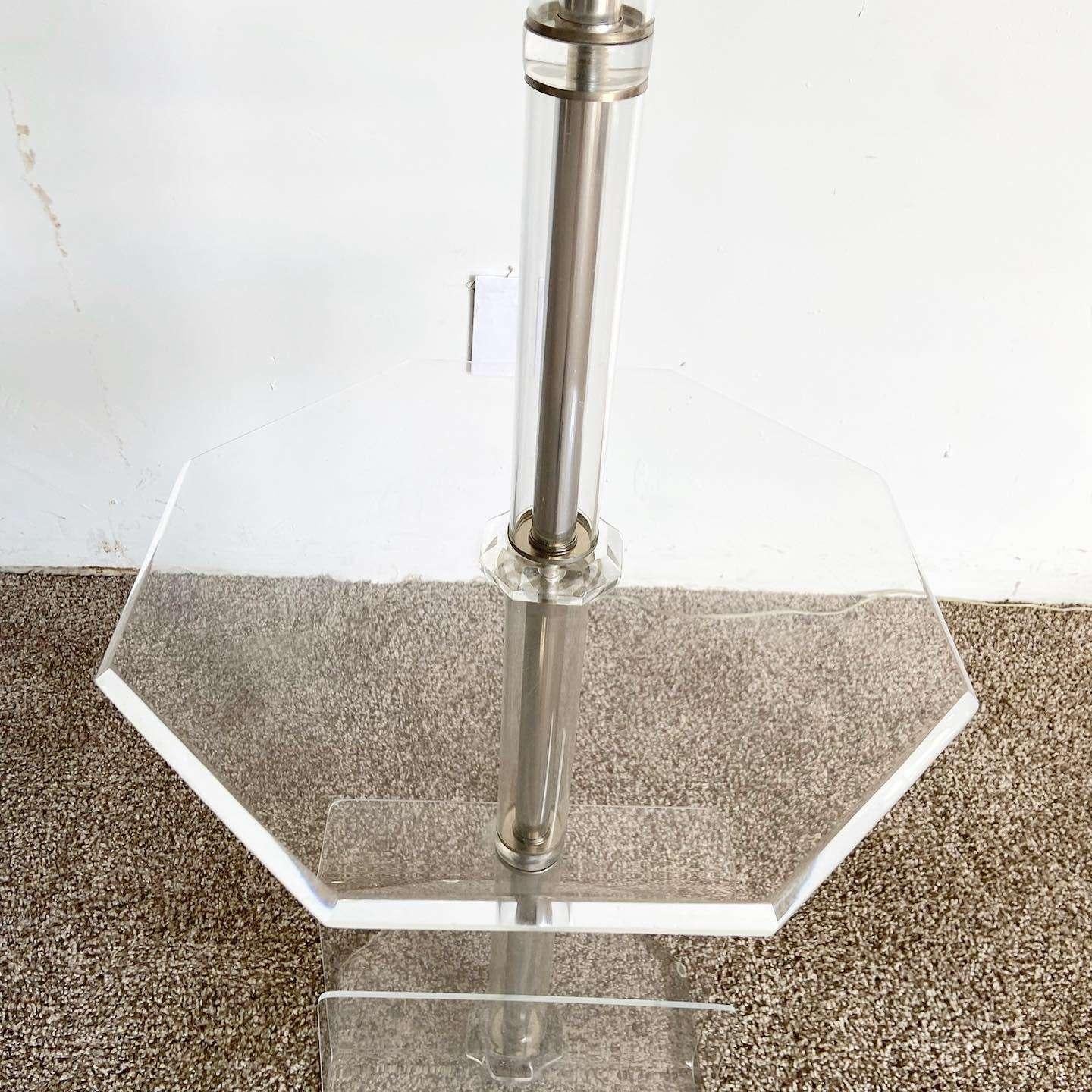 Postmodern Lucite Floor Lamp/Table/Magazine Rack For Sale 1