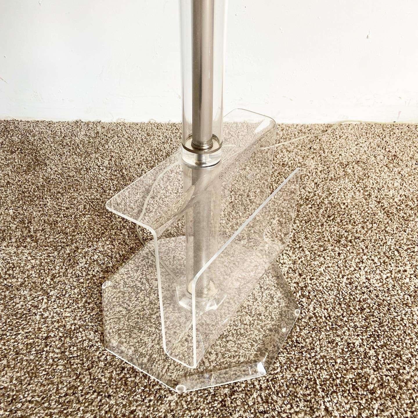 Postmodern Lucite Floor Lamp/Table/Magazine Rack For Sale 2