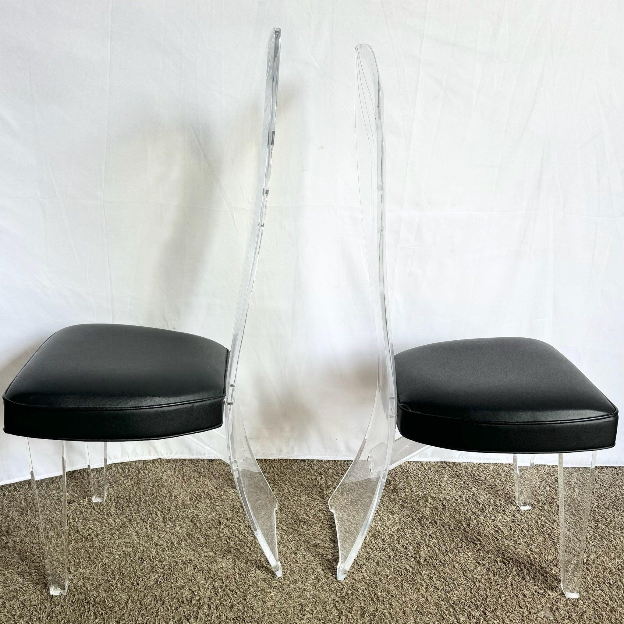 American Postmodern Lucite High Back Dining Chair - Set of 4 For Sale