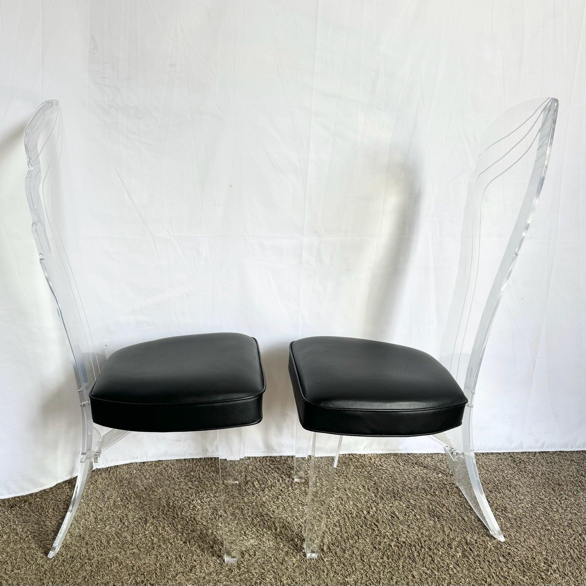 Late 20th Century Postmodern Lucite High Back Dining Chair - Set of 4 For Sale
