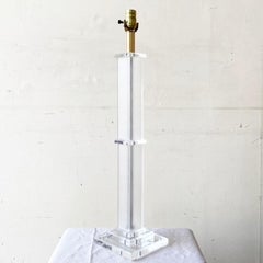Postmodern Lucite Pillar Table Lamp