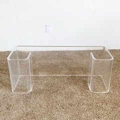 Postmodern Lucite Scroll Bench/Coffee Table