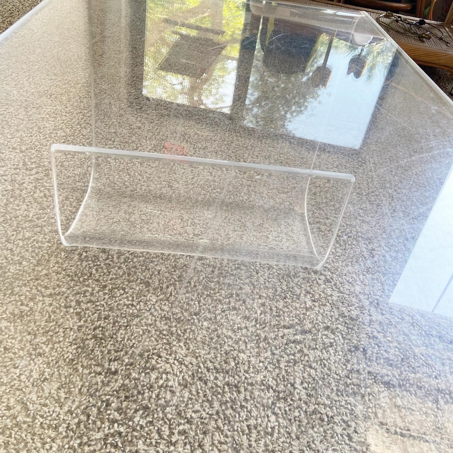 Post-Modern Postmodern Lucite Scroll Bench/Coffee Table