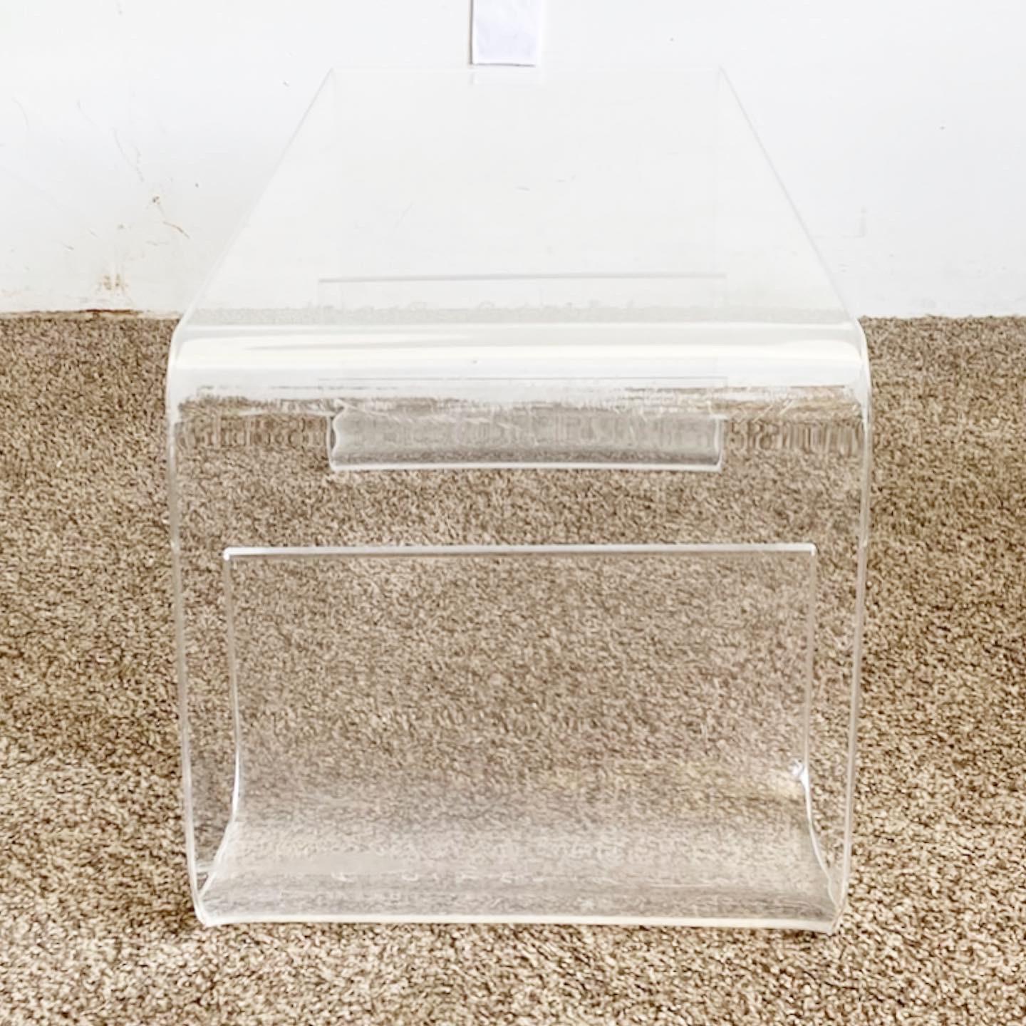Postmodern Lucite Scroll Bench/Coffee Table 3