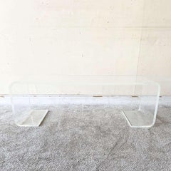 Postmodern Lucite Scroll Coffee Table