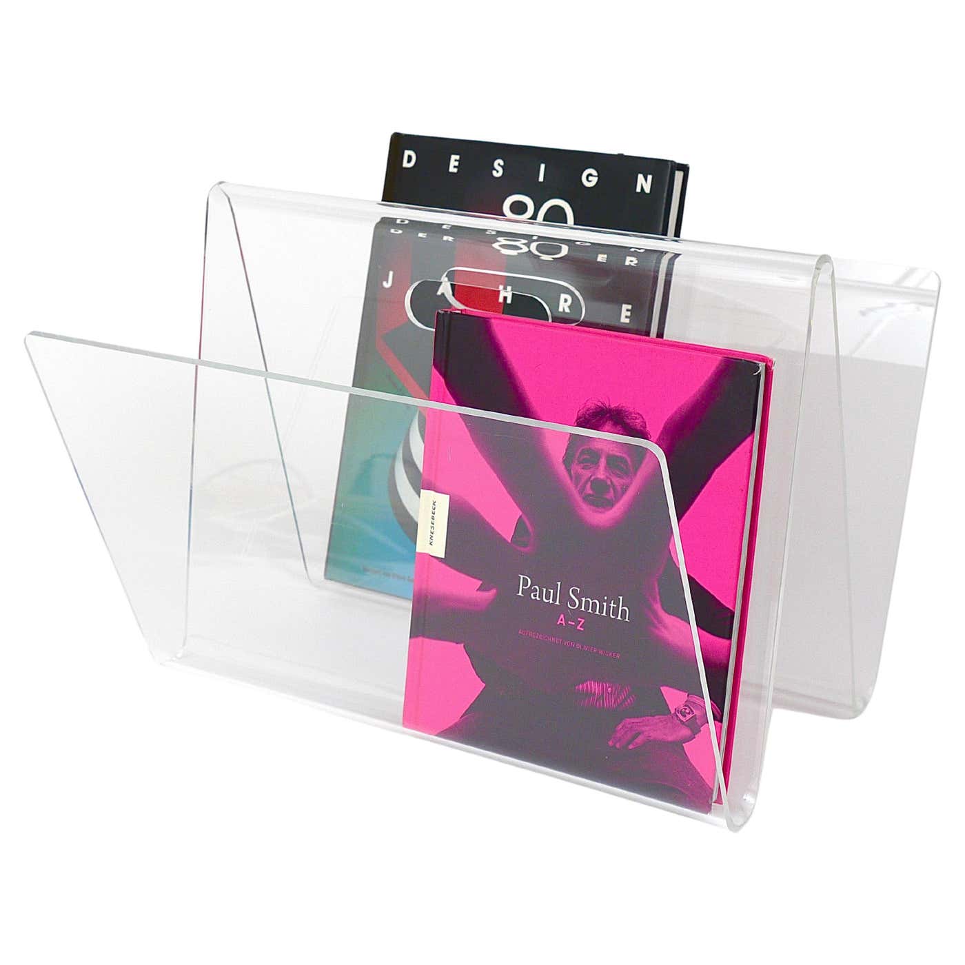 Postmodern Lucite ZigZag News Rack Magazine Stand, Italy, 1980s For ...
