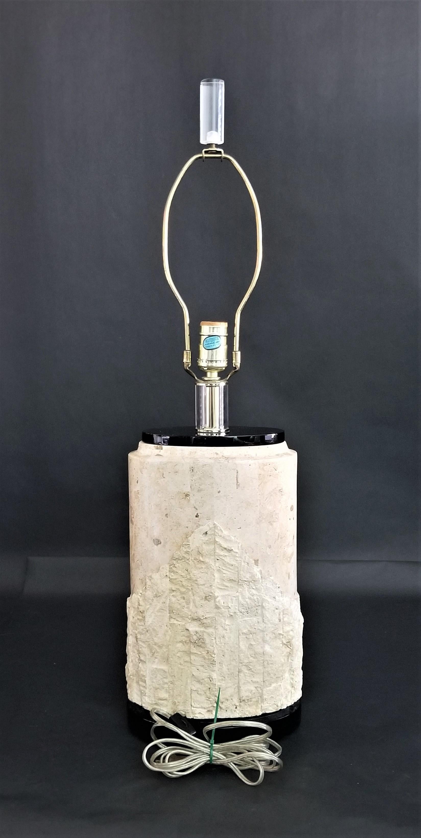 Post-Modern Postmodern Maitland Smith Style Mactan Stone Tessellated Marble Table Lamp For Sale