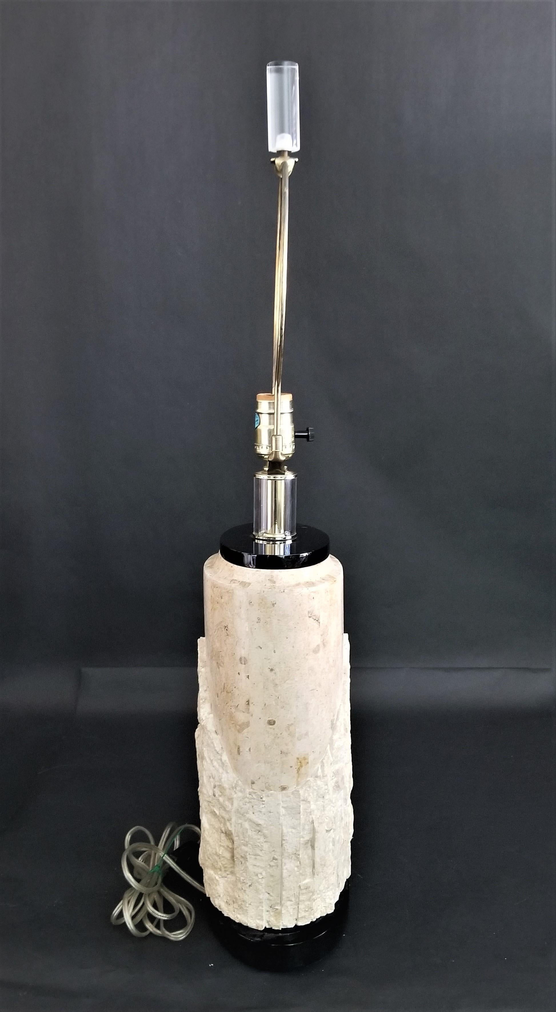 Postmodern Maitland Smith Style Mactan Stone Tessellated Marble Table Lamp In Good Condition For Sale In Lake Worth, FL