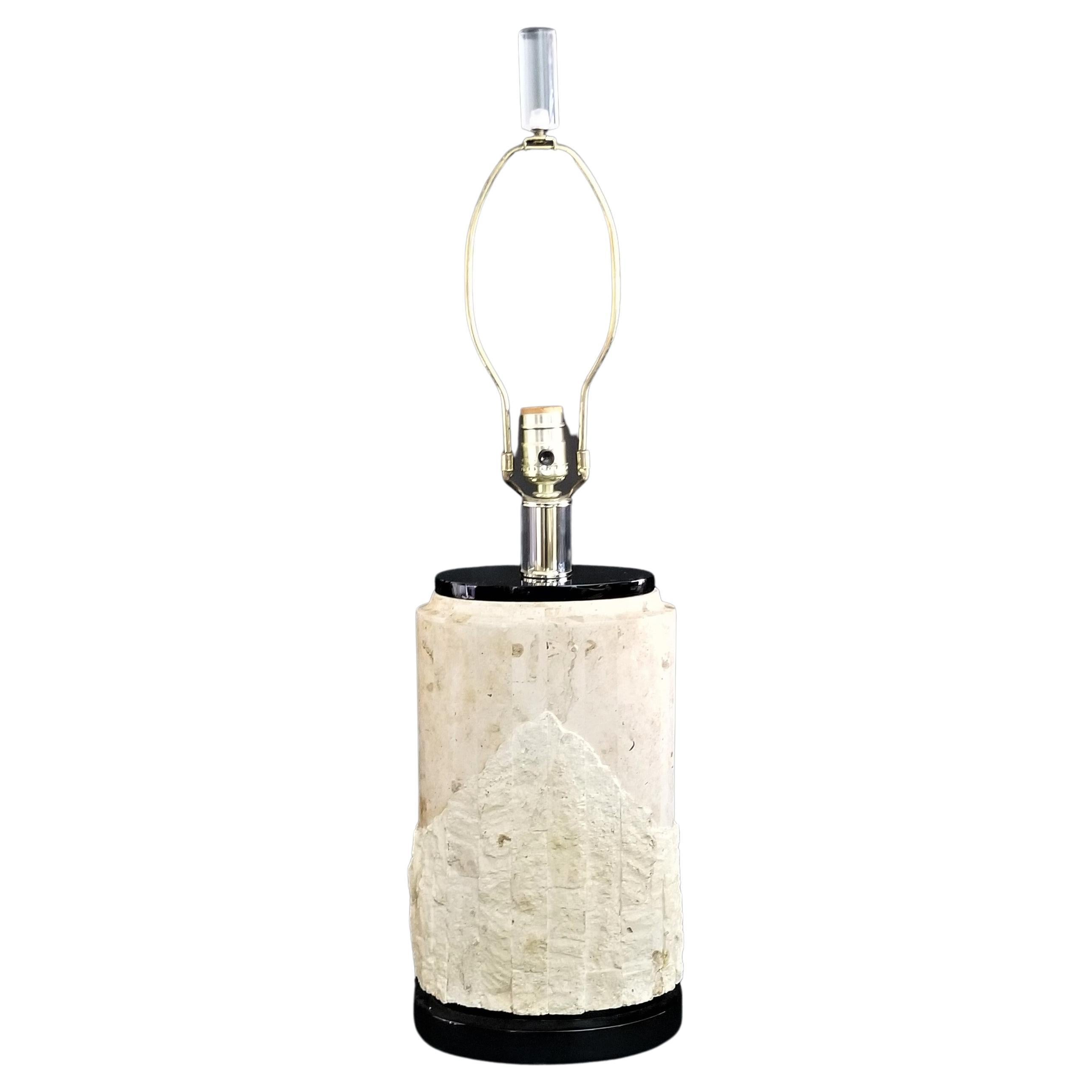 Postmodern Maitland Smith Style Mactan Stone Tessellated Marble Table Lamp