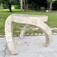 Postmodern Maitland Smith Style Sculpted Circular Polished Tessellated Table