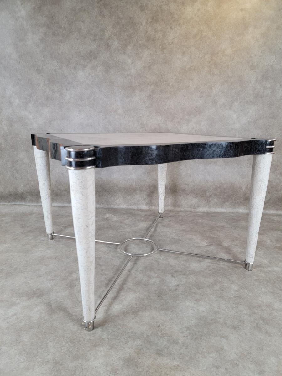 20th Century Postmodern Maitland Smith Style Tessellated Stone Sculptural Dining/Game Table For Sale