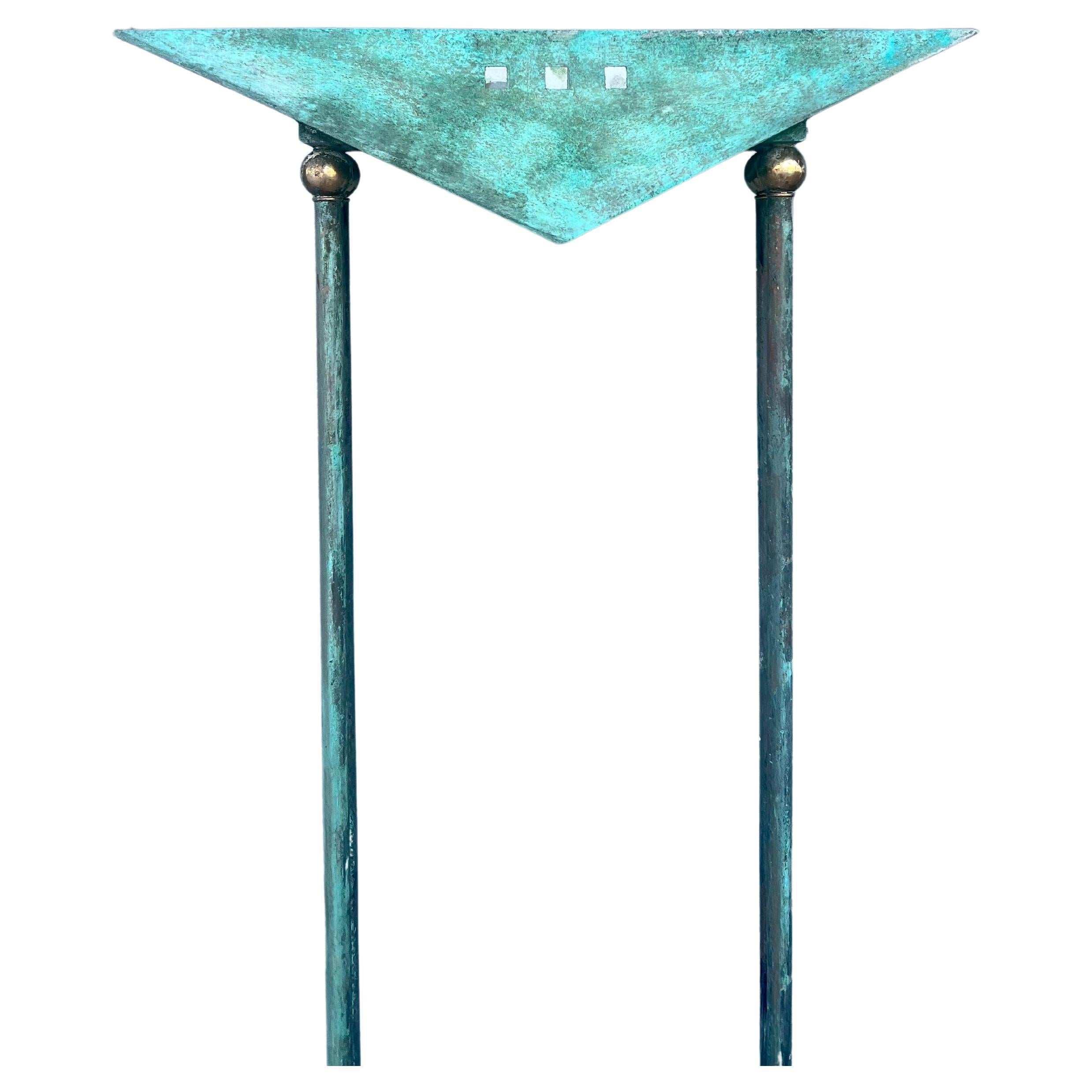 American Postmodern Majestic rare floor Torchiere Lamp Signed by Walter Prosper For Sale