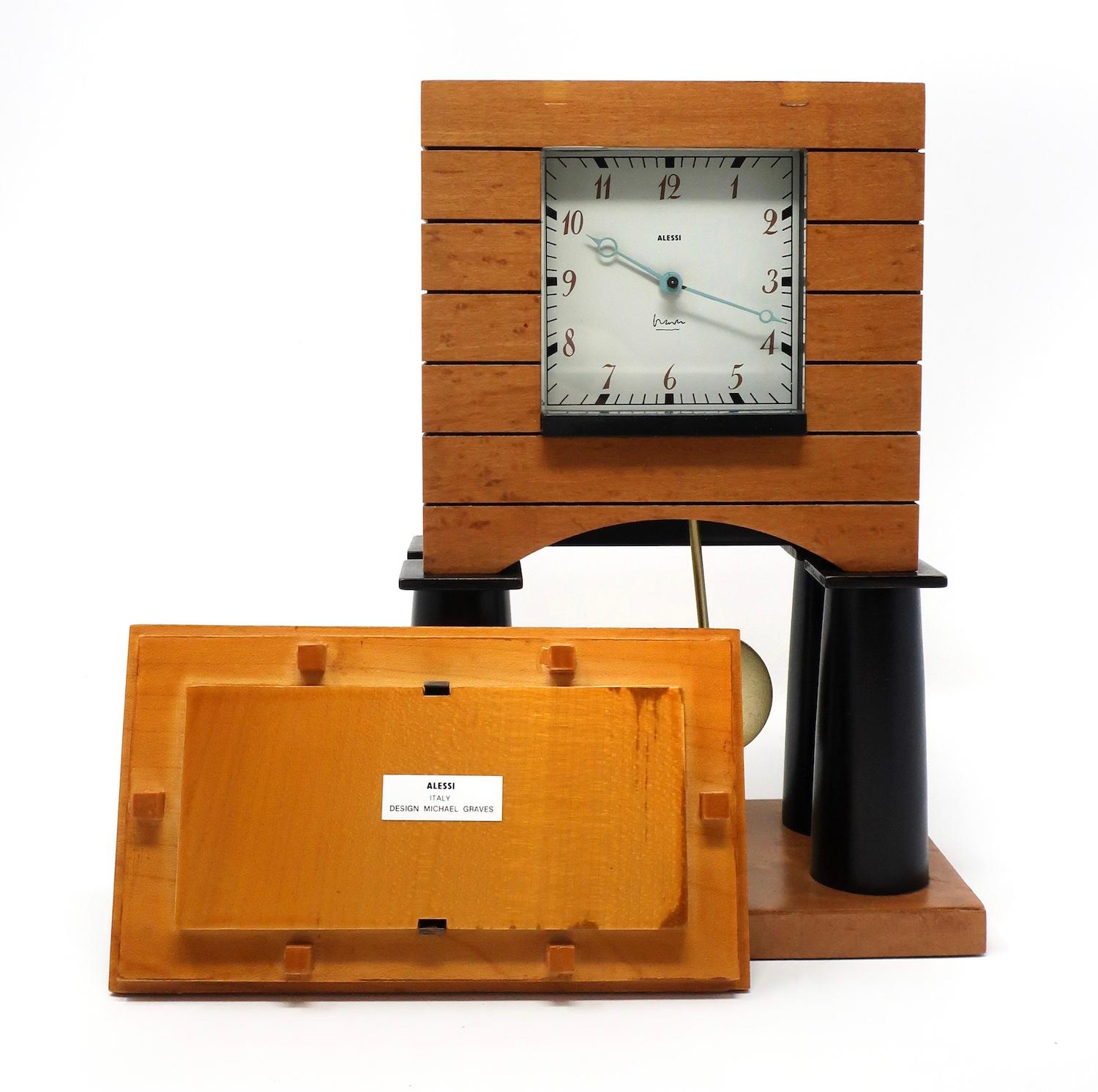 20th Century Postmodern Mantle Clock by Michael Graves for Alessi For Sale