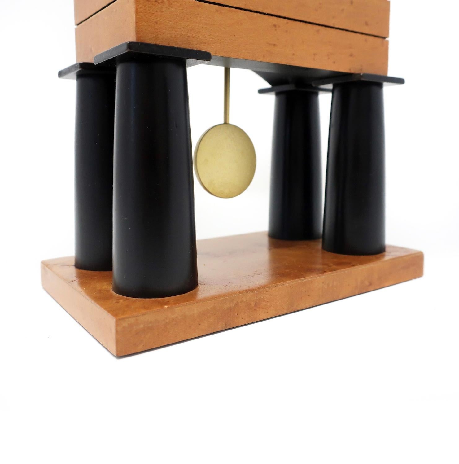 Glass Postmodern Mantle Clock by Michael Graves for Alessi For Sale