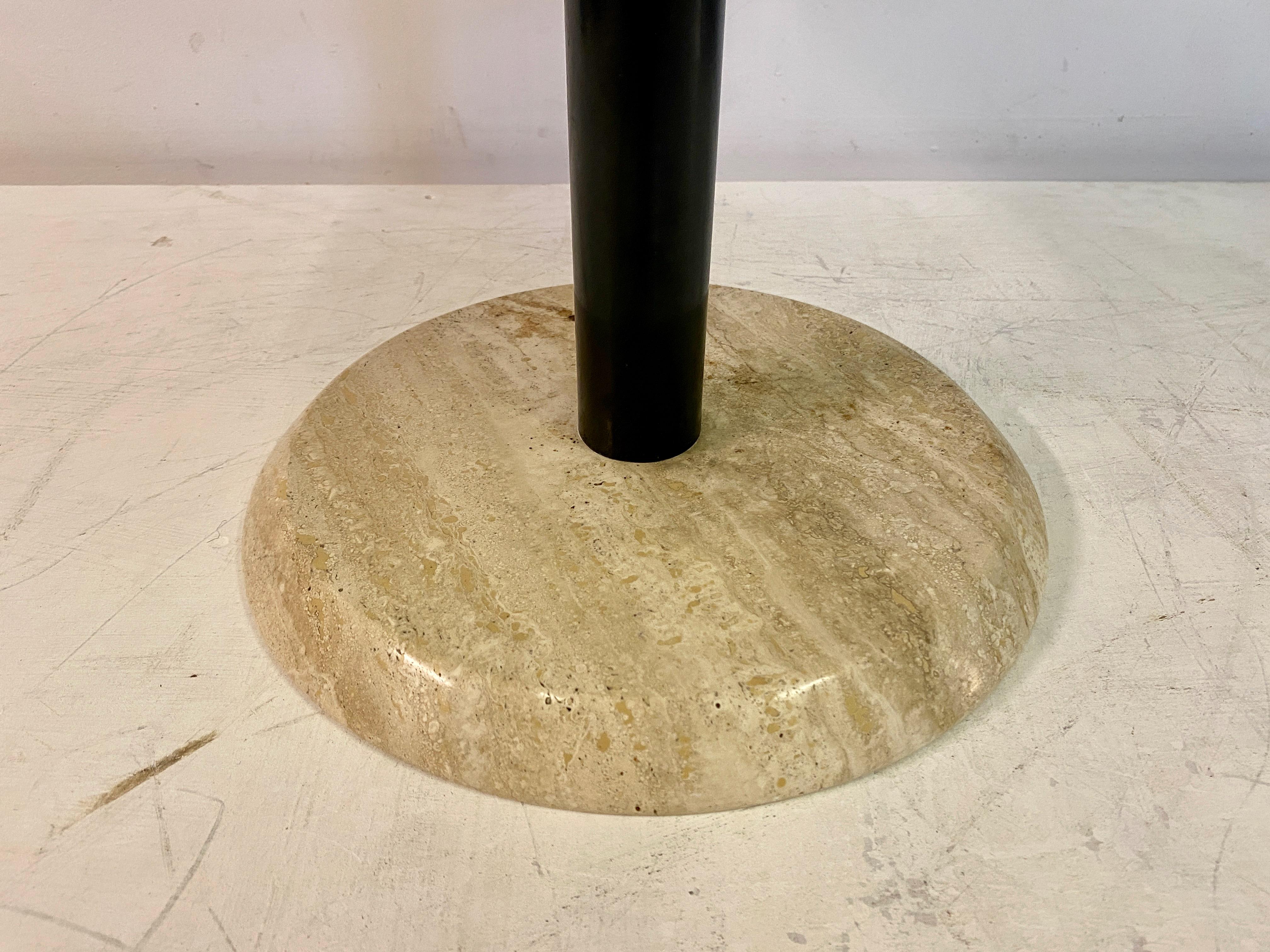 Postmodern Marble And Travertine Side Table For Sale 1