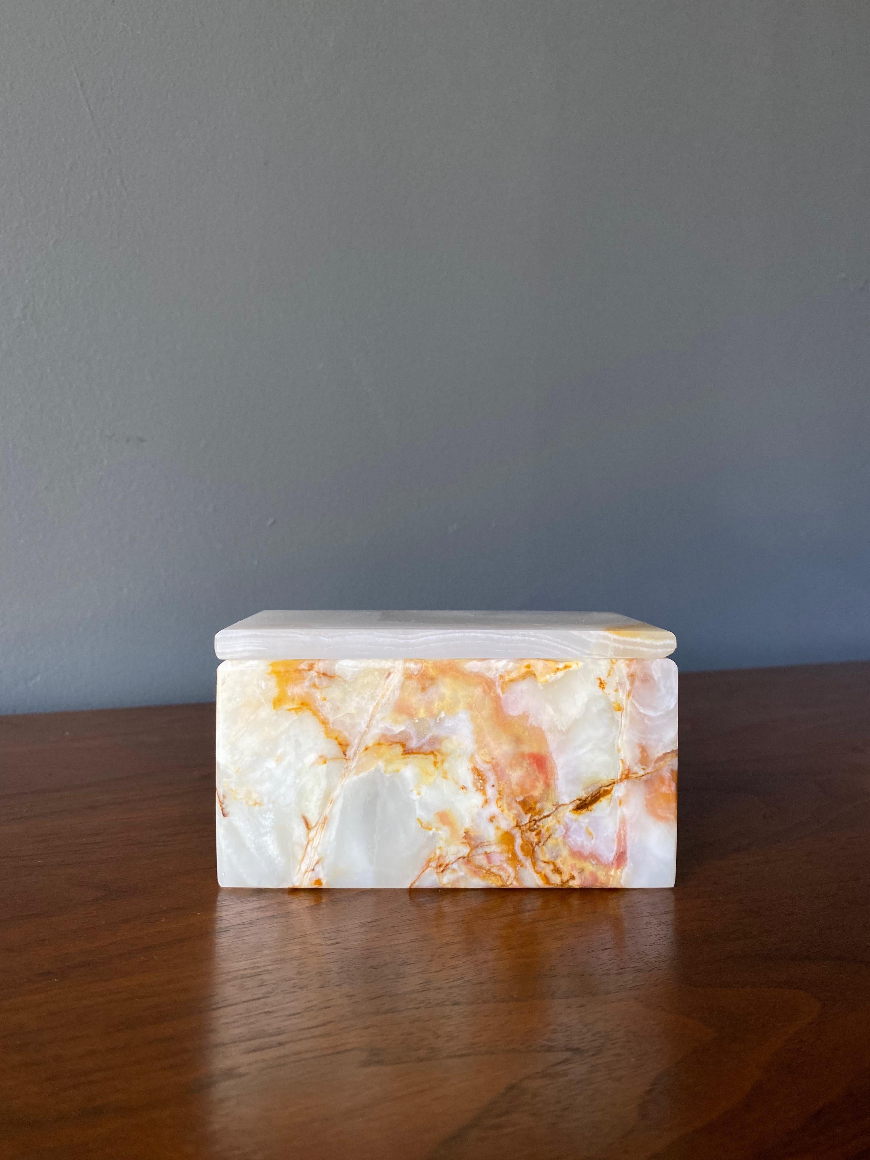 Postmodern Marble Box, Circa 1980s In Good Condition In San Juan Capistrano, CA