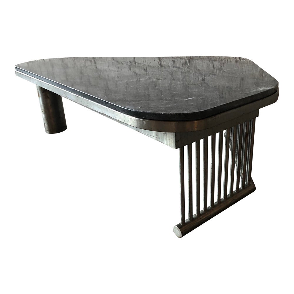 custom coffee/cocktail table upholstered in vintage zebra hide at 1stDibs