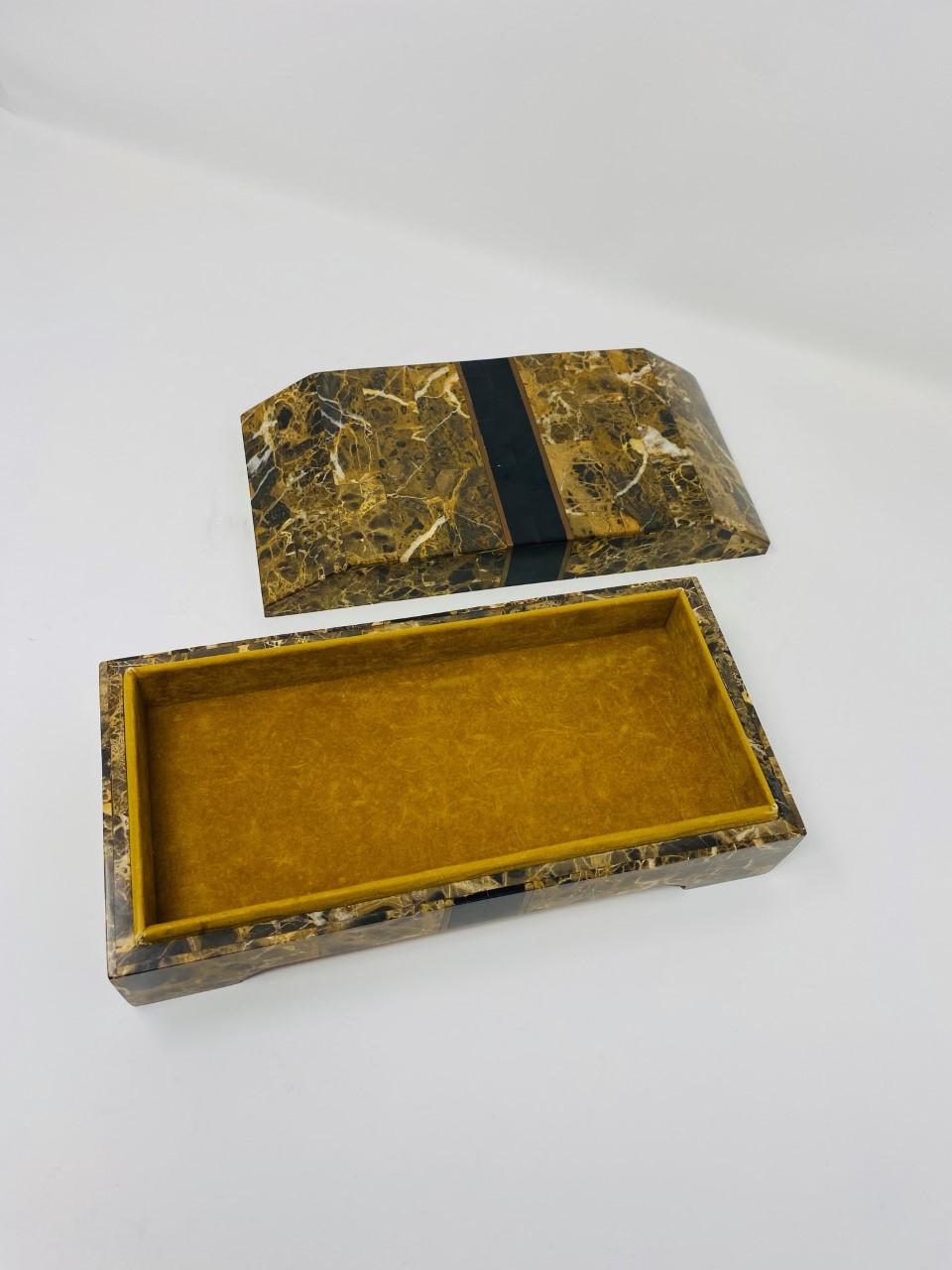 Postmodern Marble Travertine Jewelry Box by Maitland Smith 4