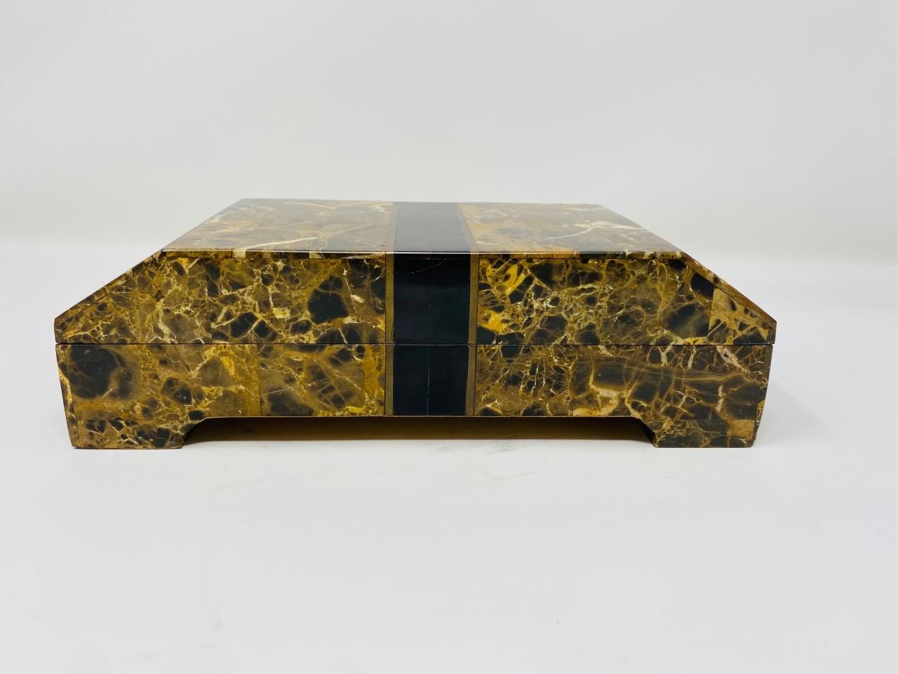 Postmodern Marble Travertine Jewelry Box by Maitland Smith 5
