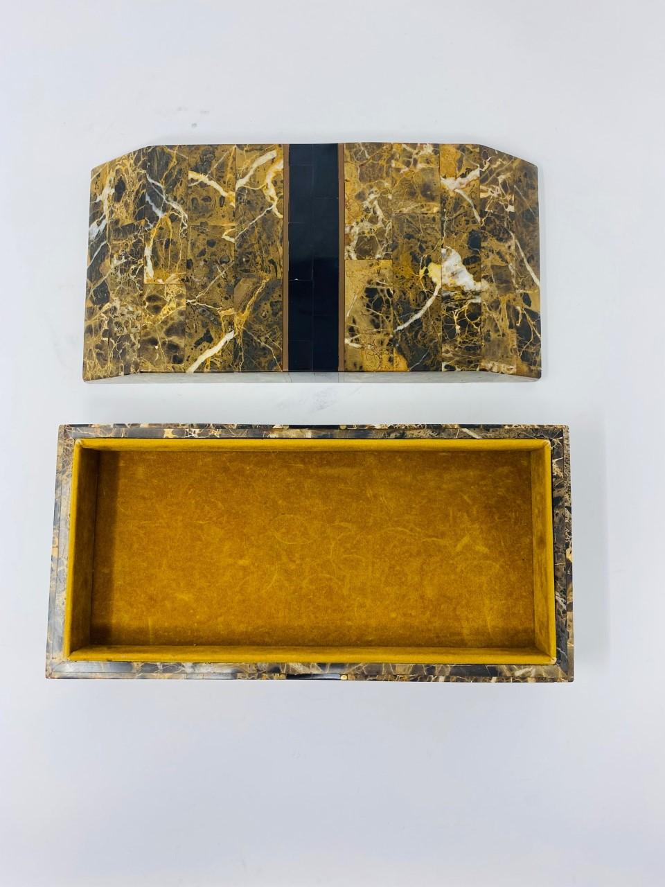 Late 20th Century Postmodern Marble Travertine Jewelry Box by Maitland Smith