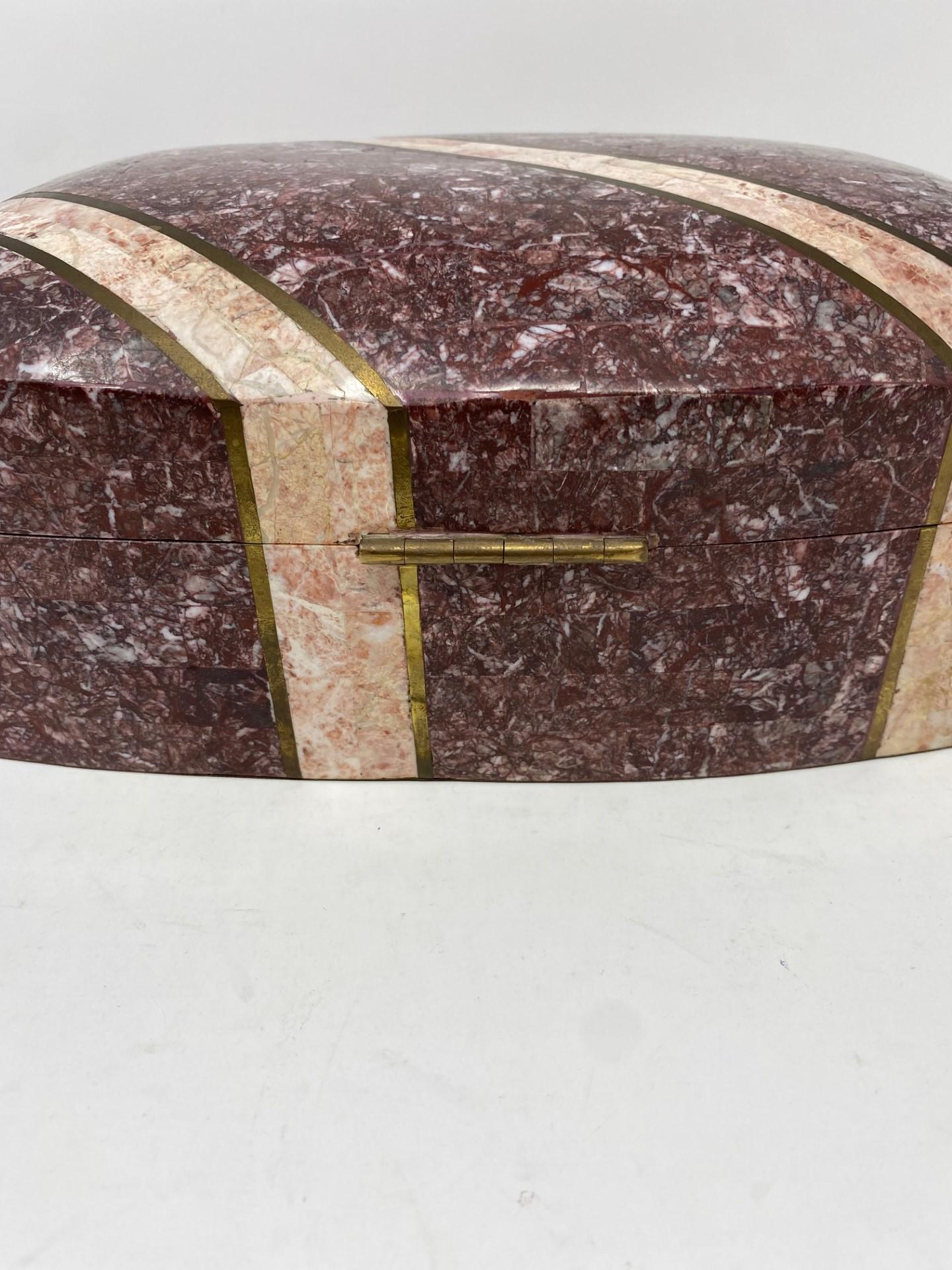 Late 20th Century Postmodern Marble Travertine Jewelry Box by Maitland Smith For Sale