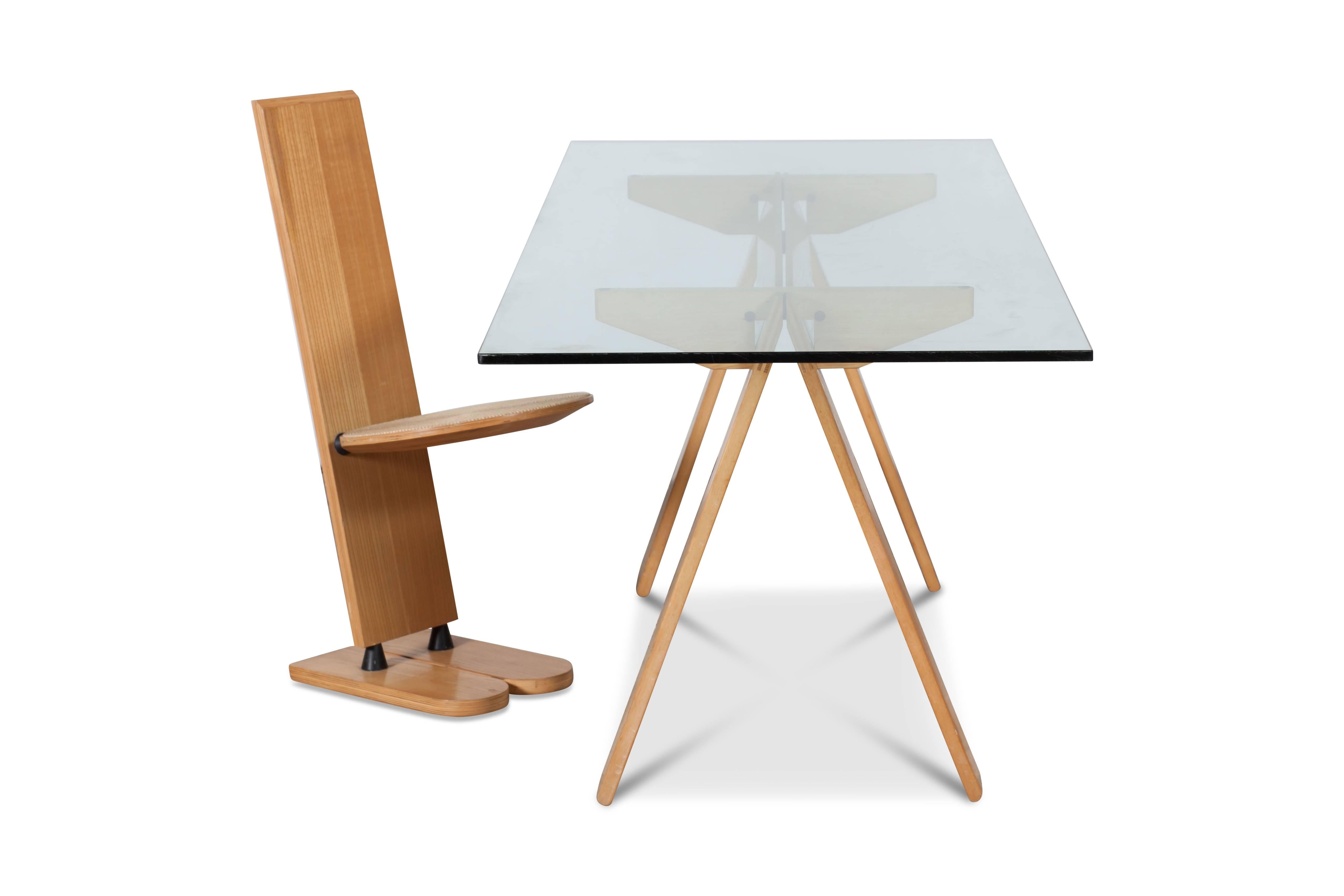 Glass Postmodern 'Martino' Dining Table by Gigi Sabadin for Emme, Italy, 1973 For Sale