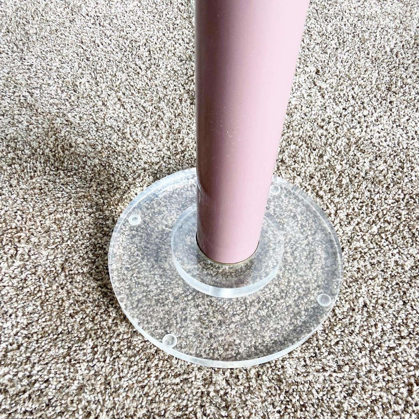 Post-Modern Postmodern Mauve and Lucite Floor Lamp For Sale