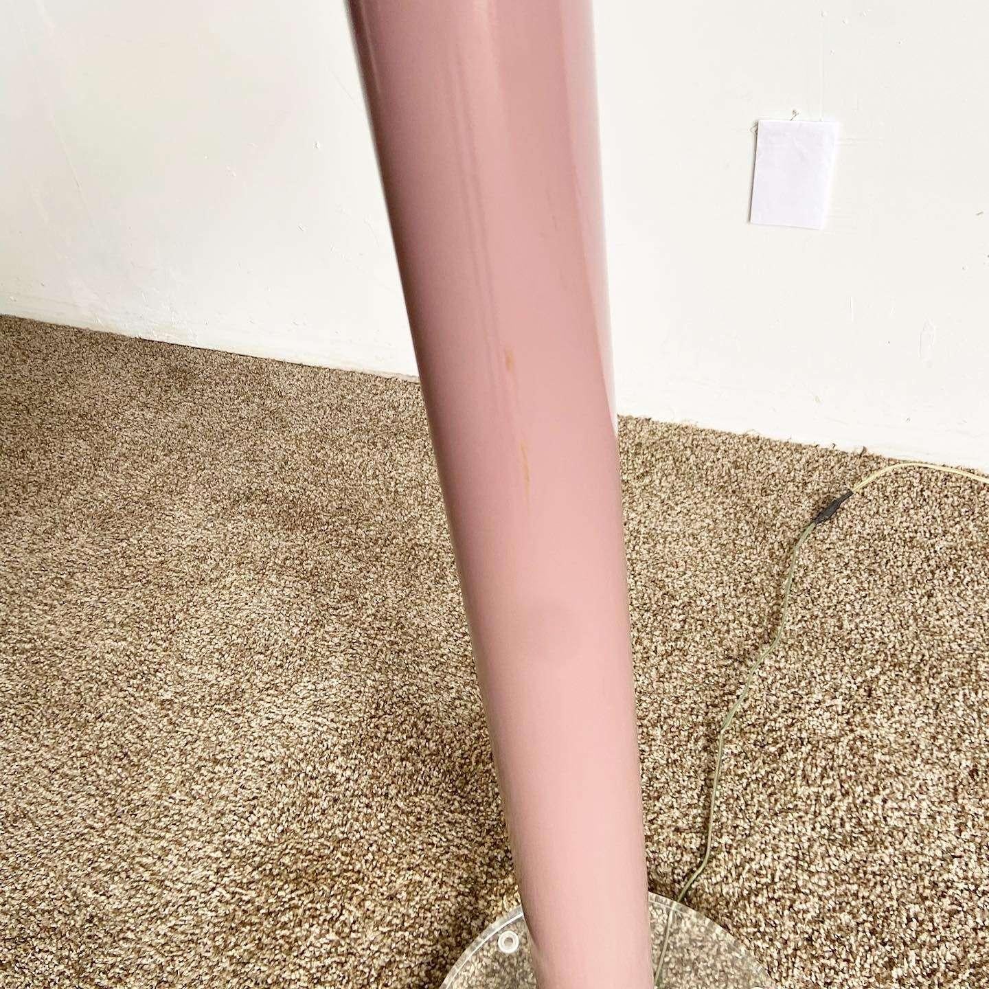 Late 20th Century Postmodern Mauve and Lucite Floor Lamp For Sale