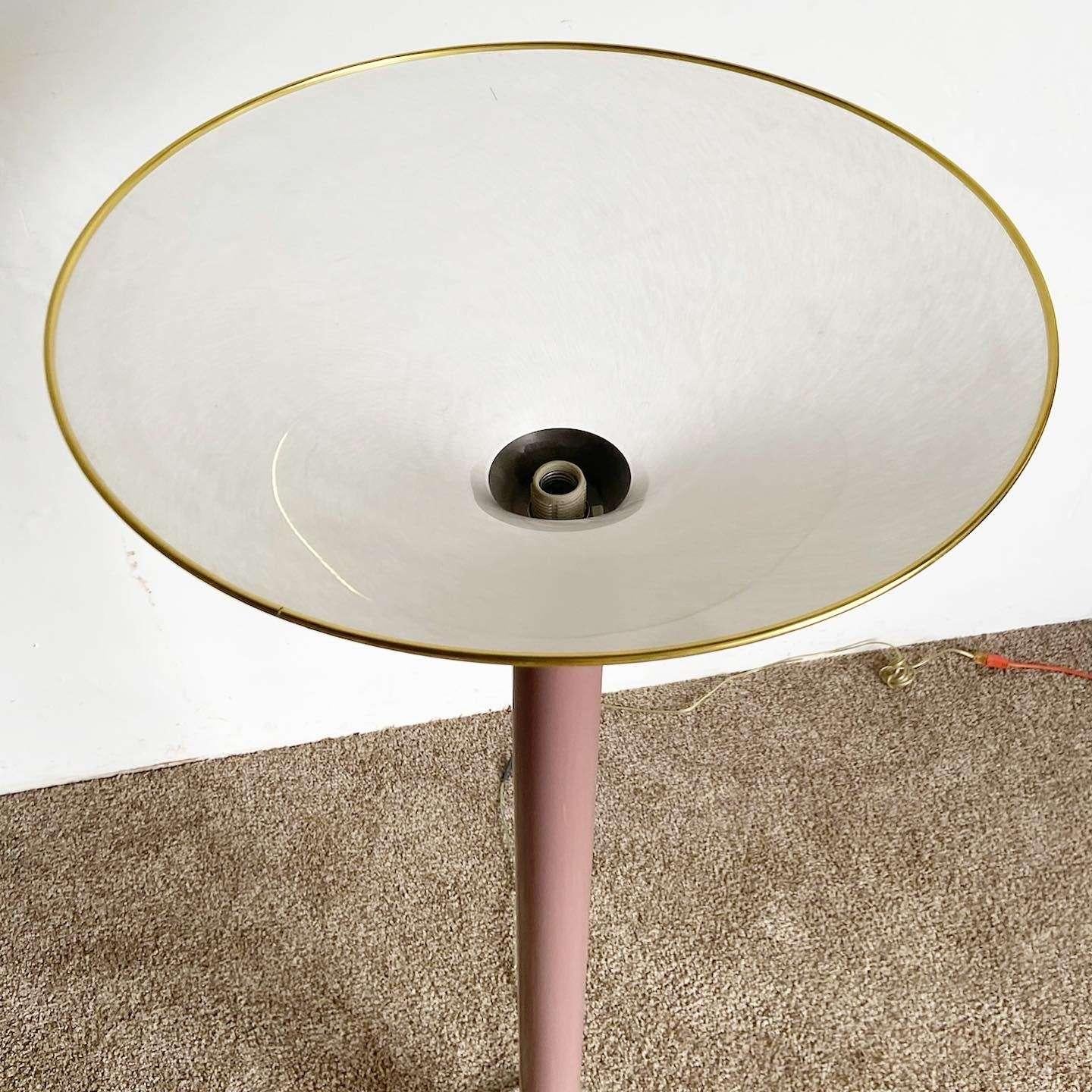 Postmodern Mauve and Lucite Floor Lamp For Sale 2