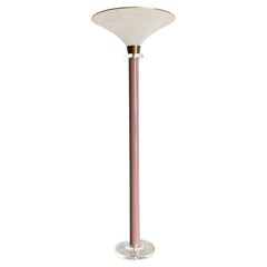 Postmodern Mauve and Lucite Floor Lamp