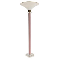 Vintage Postmodern Mauve and Lucite Floor Lamp