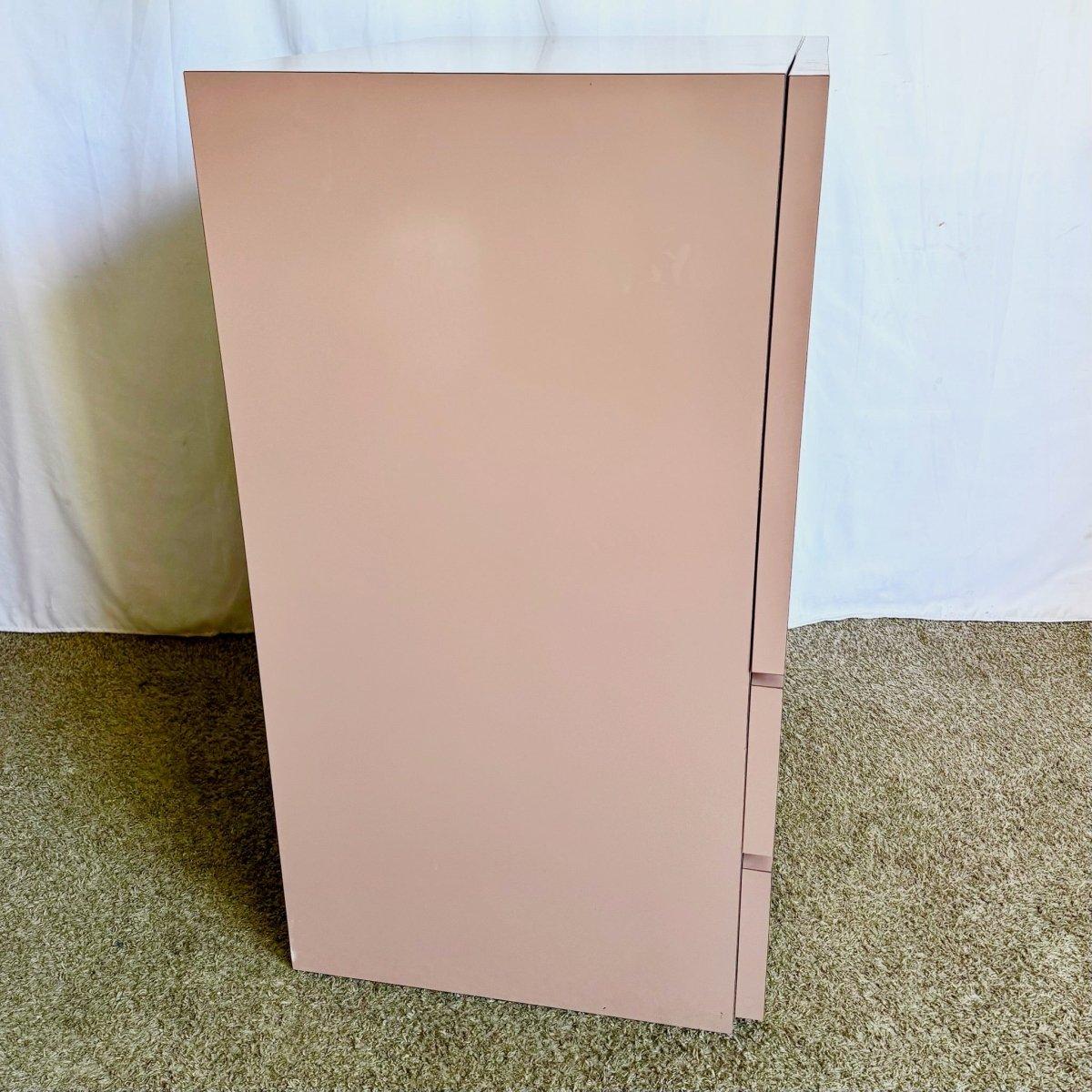 Postmodern Mauve Lacquer Laminate Armoire In Good Condition For Sale In Delray Beach, FL