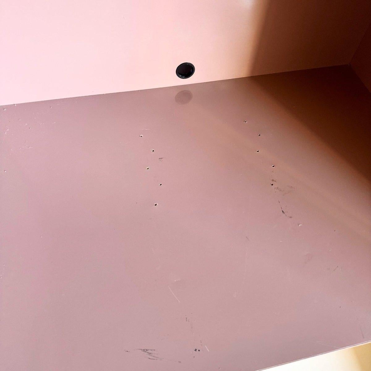 Late 20th Century Postmodern Mauve Lacquer Laminate Armoire For Sale