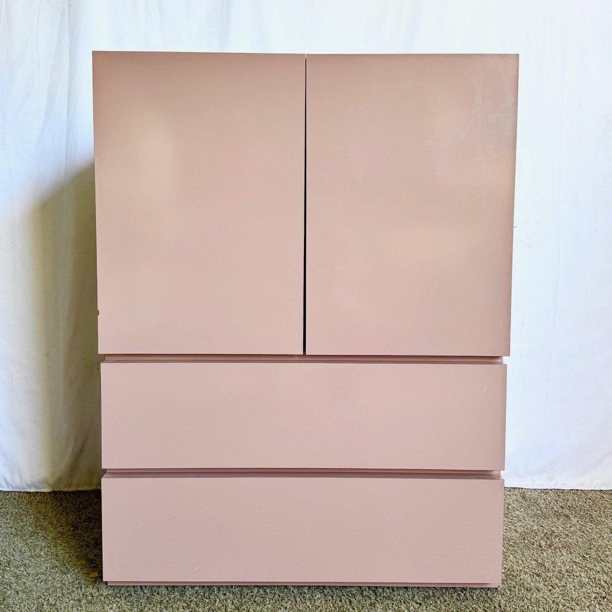 Postmodern Mauve Lacquer Laminate Armoire For Sale 2