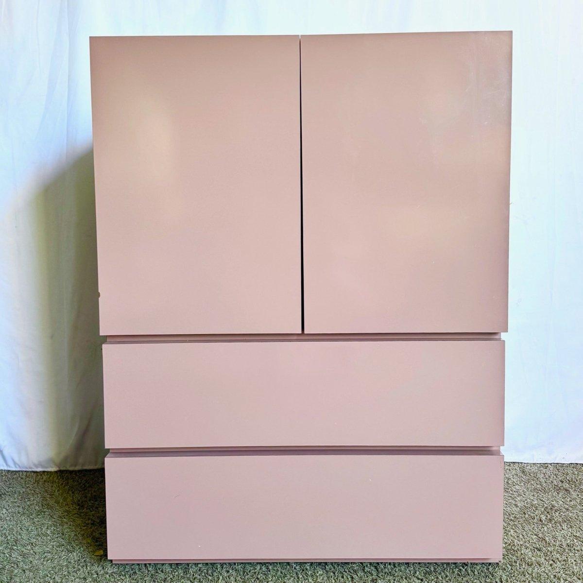 Postmodern Mauve Lacquer Laminate Armoire For Sale 3